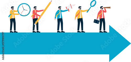 Social media illustration, business concept, web design

