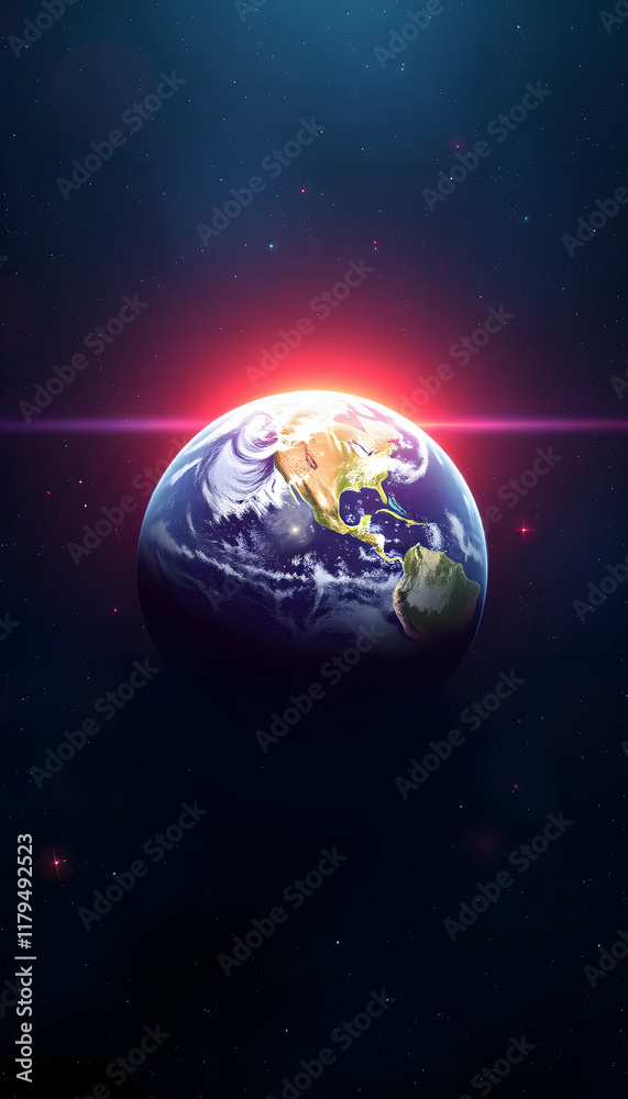 Fototapeta premium earth in space HD 8K wallpaper Stock Photographic Image, vibrant, with white tones