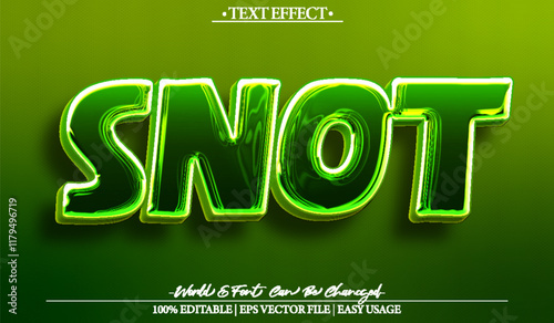 Snot Vector Text Effect Editable Alphabet Cartoon Green Mucus