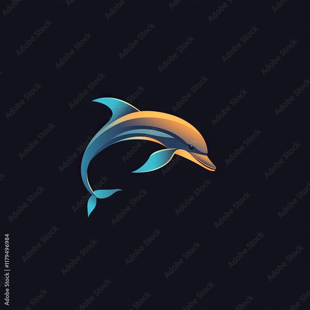 Fototapeta premium Dolphin logo on isolated background