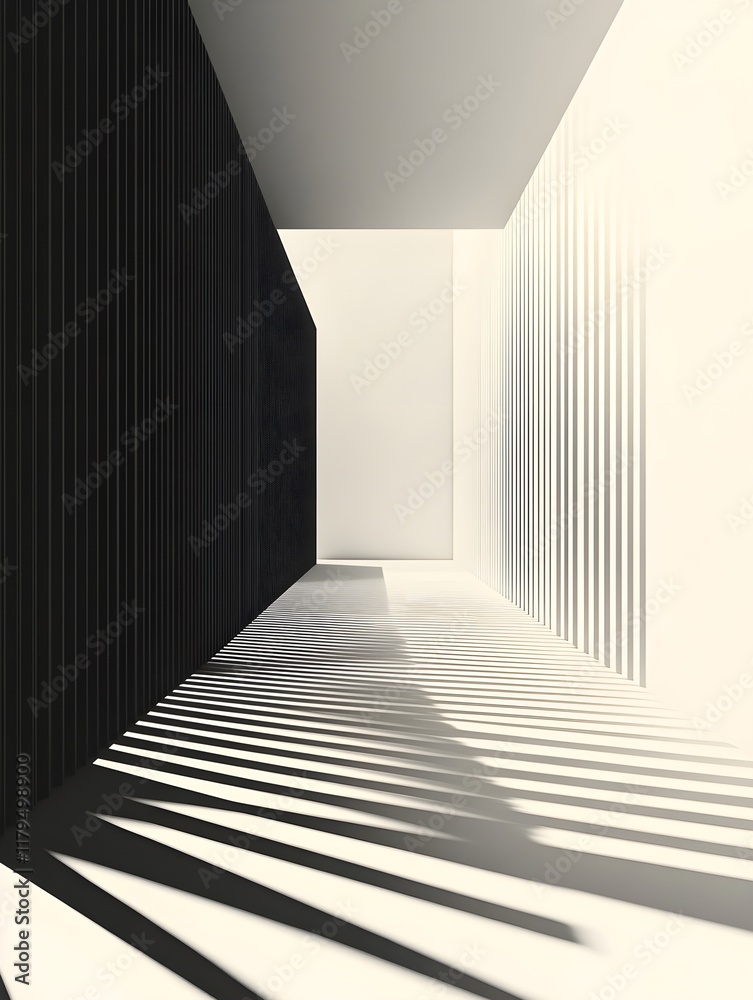 Fototapeta premium A minimalist abstract design featuring parallel lines in monochrome shades.