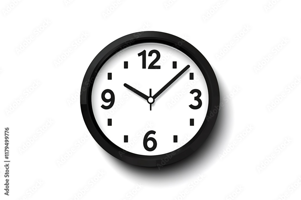 Classic black and white wall clock marking half past two, isolated on a white background, representing time management, deadlines, and the passage of time Classic black and white wall clock marking half past two, isolated on a white background, representing time management, deadlines, and the passage of time