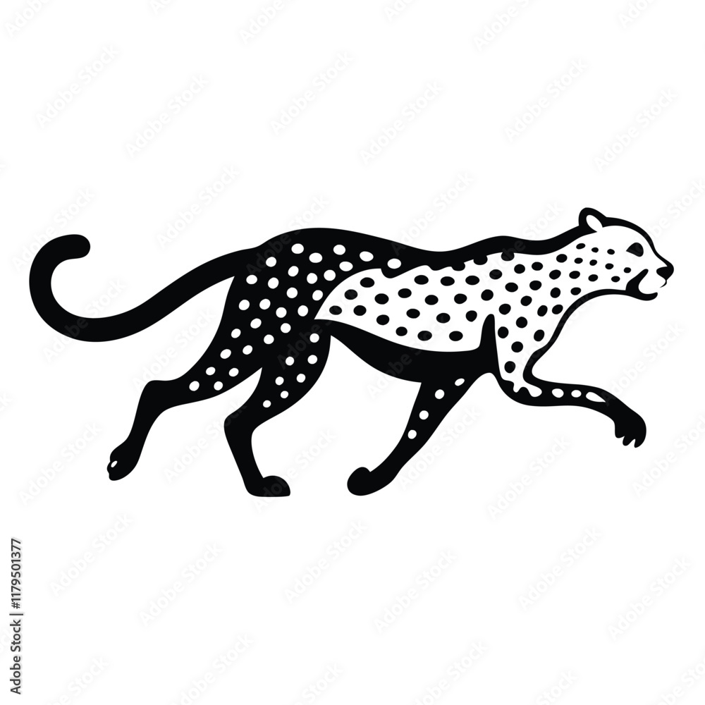 A cheetah running at full speed in a savanna landscape, showcasing its spots and agility, vector style. A cheetah running at full speed in a savanna landscape, showcasing its spots and agility, vector style.