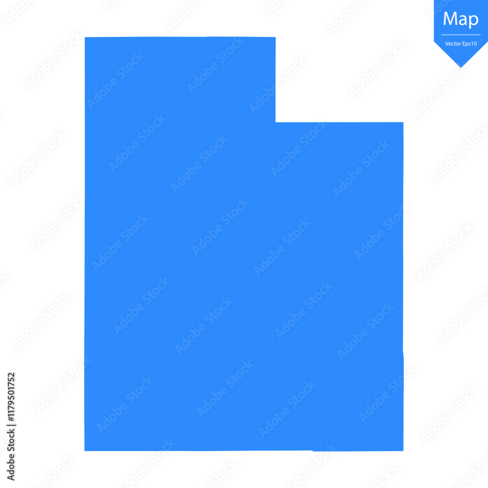 Blue map of Utah isolated on white background. Vector illustration eps10.
Blue map of Utah isolated on white background. Vector illustration eps10.