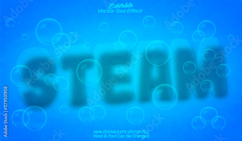 Steam Vector Text Effect Editable Alphabet Energy Machine Engine