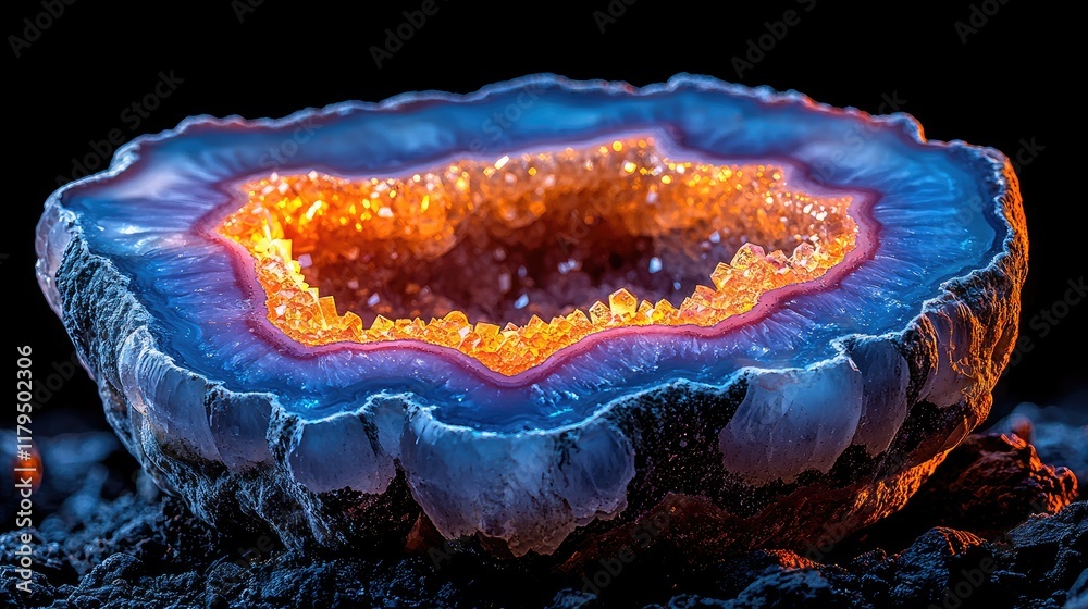 Abstract Geode: Sparkling Layers of Crystal Beauty in Purple, Blue, and Pink Abstract Geode: Sparkling Layers of Crystal Beauty in Purple, Blue, and Pink