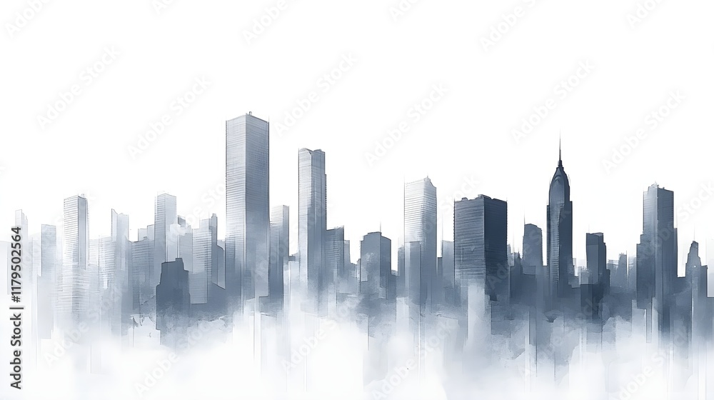 A minimalist sketch of a city skyline with clean, sharp lines in gray. A minimalist sketch of a city skyline with clean, sharp lines in gray.