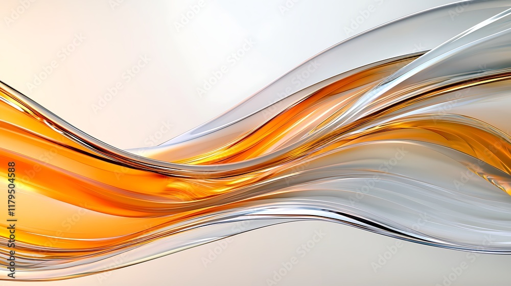 Abstract flowing orange and grey liquid wave. Abstract flowing orange and grey liquid wave.