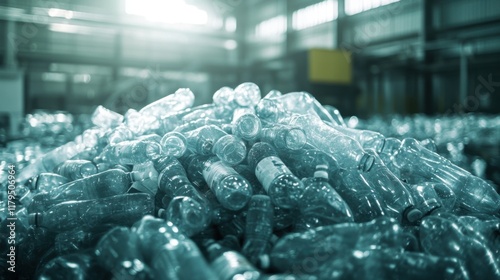 Recycled Plastic Bottles Industrial Recycling Plant Waste Management photo