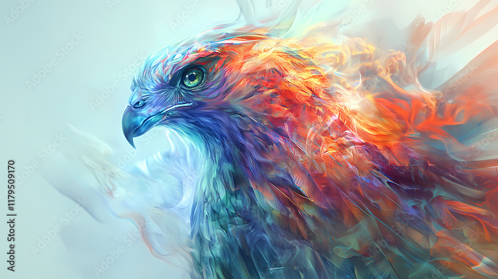 Fototapeta premium Whispers of the zephyr: a mythical portrait of the wind-borne bird (generative ai). zephyrine. illustration. Windborne. Illustration
