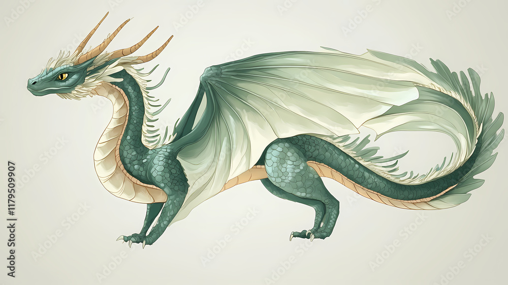 Windborne dragon. Windborne. Illustration Windborne dragon. Windborne. Illustration