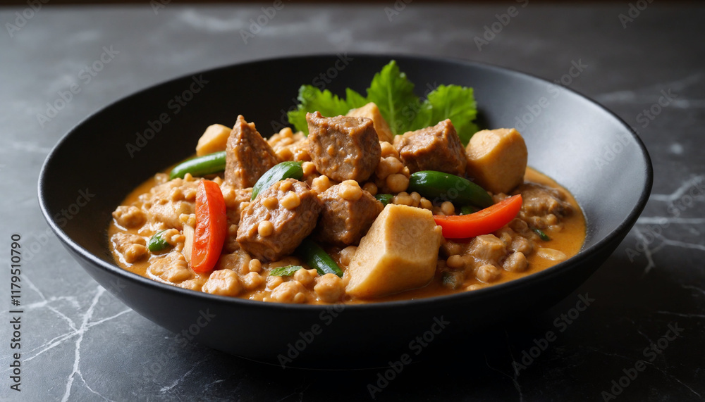 Kare-kare Filipino Beef Stew with Vegetables Close-up Shot for Menu Kare-kare Filipino Beef Stew with Vegetables Close-up Shot for Menu