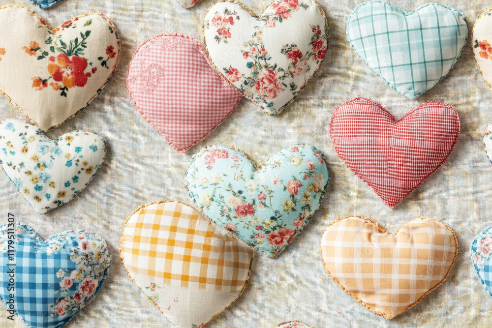 Seamless pattern of quilted hearts for Valentine's Day backgrounds and decoration Seamless pattern of quilted hearts for Valentine's Day backgrounds and decoration