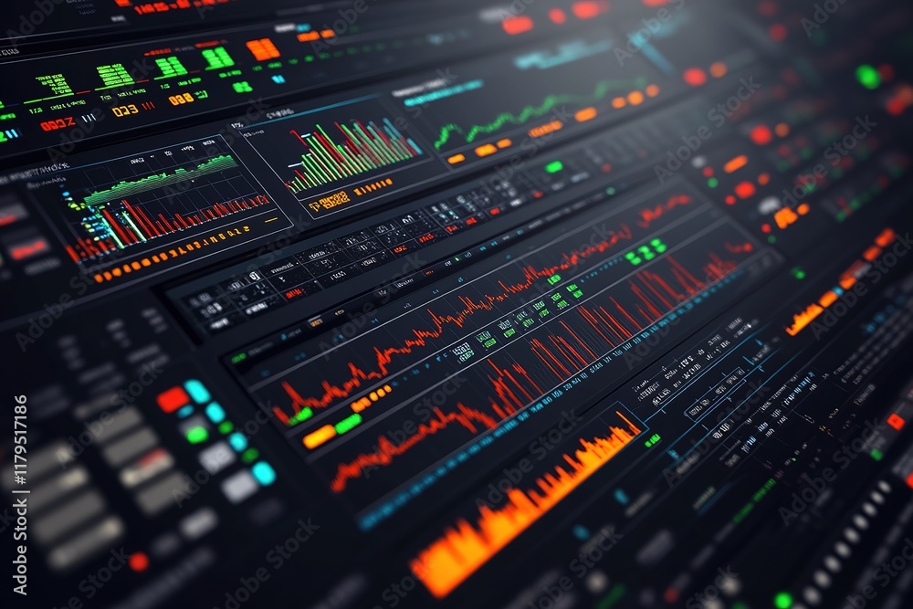 Interactive Digital Trading Platform with Real-Time Stock Market Graphs and Financial Indicators Reflecting Dynamic Market Trends
Interactive Digital Trading Platform with Real-Time Stock Market Graphs and Financial Indicators Reflecting Dynamic Market Trends