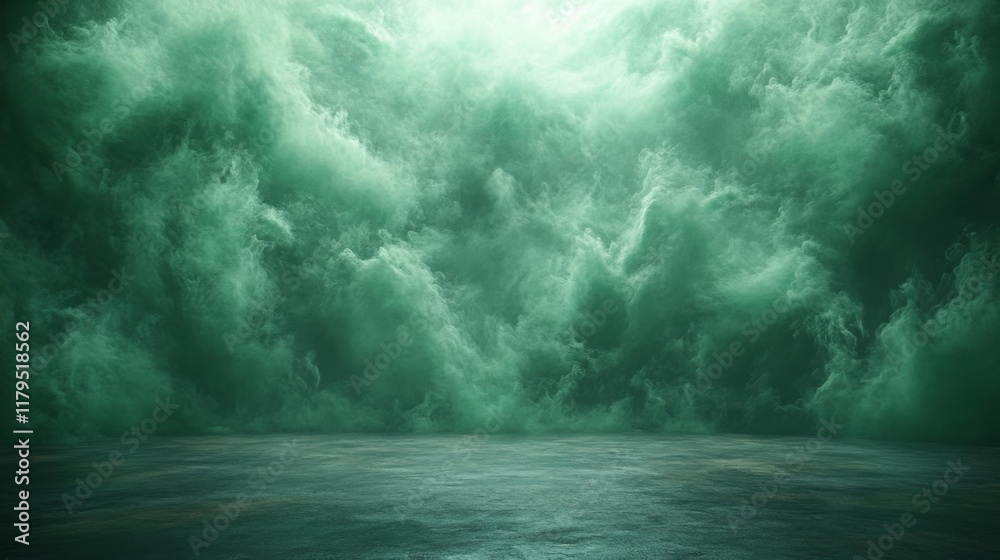 Fototapeta premium Green Cloud Effect on Solid Background. Generative AI