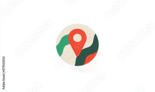 Free Download A map with a red dot on it. The map is white and has a green and red border - GFXLoad