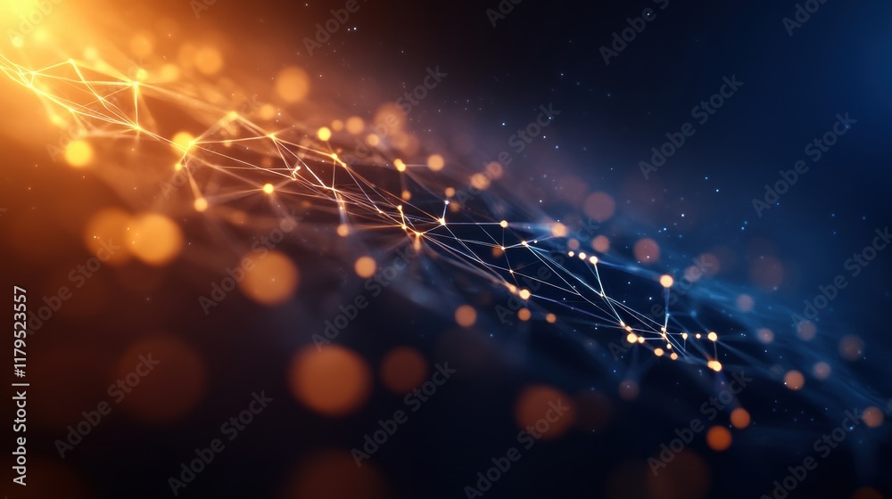 Obraz premium Vibrant Abstract Technology Background with Illuminating Lines and Dots Creating a Dynamic and Futuristic Atmosphere