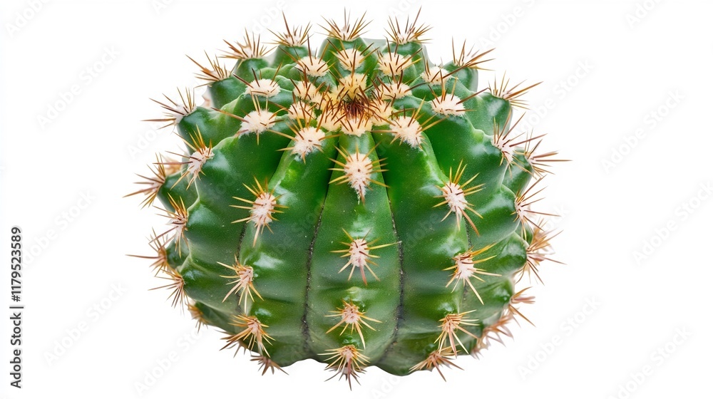 Closeup of Single Potted Cactus Plant on White Background Closeup of Single Potted Cactus Plant on White Background
