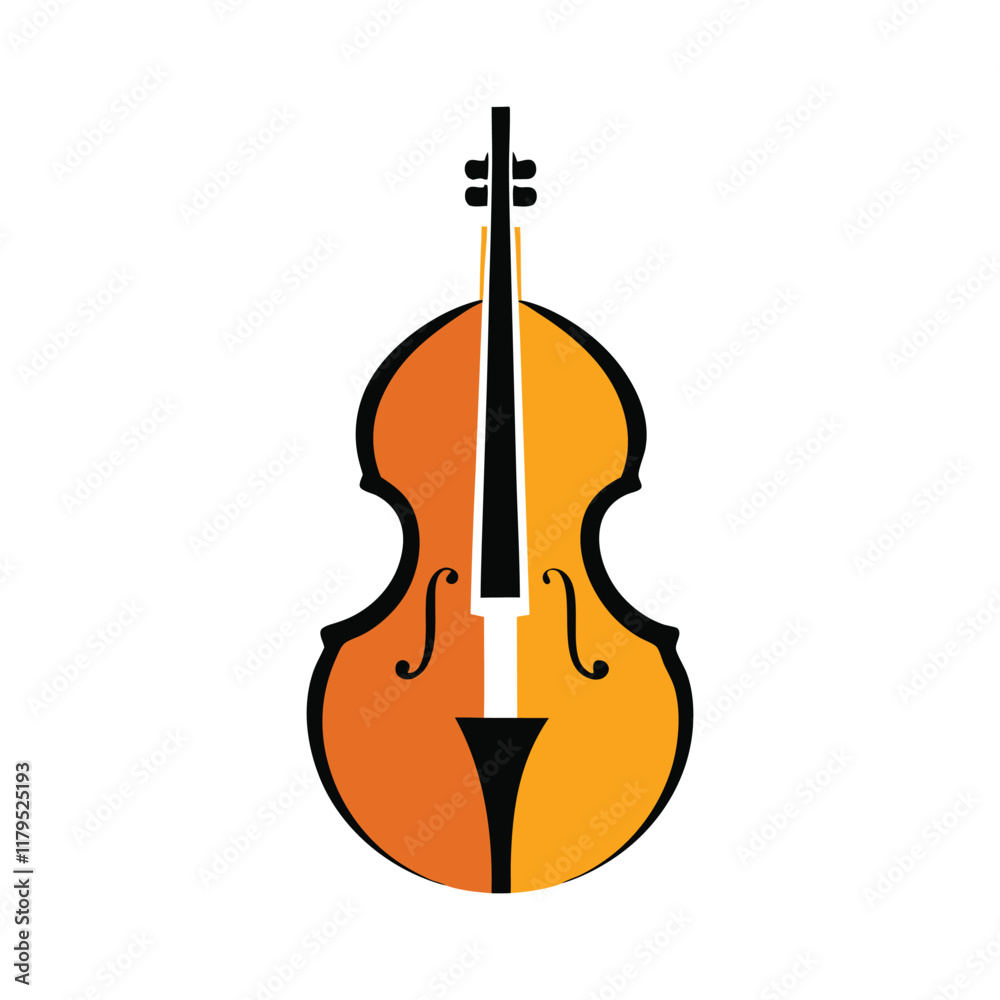 Fototapeta premium Cello color icon vector on White Background ,Vector Art Illustration on white background.
