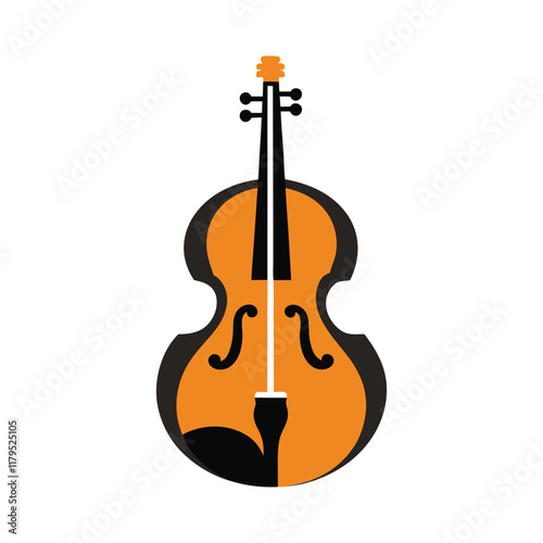 Cello color icon vector on White Background ,Vector Art Illustration on white background.