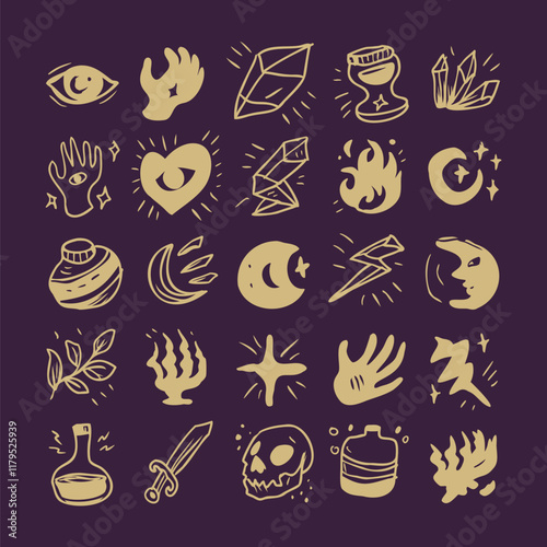 mystic abstract hand drawn design element