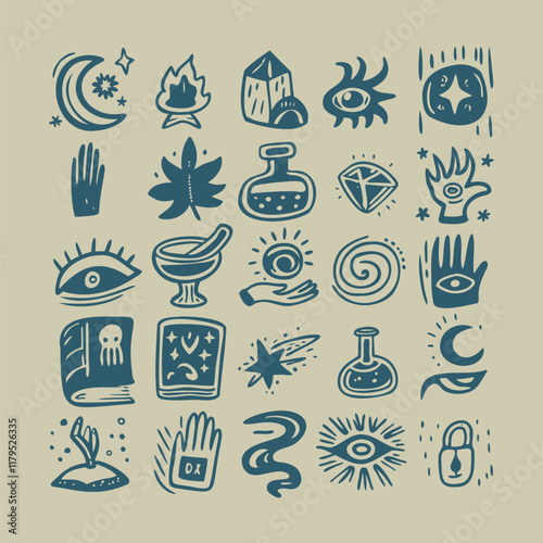 mystic abstract hand drawn design element