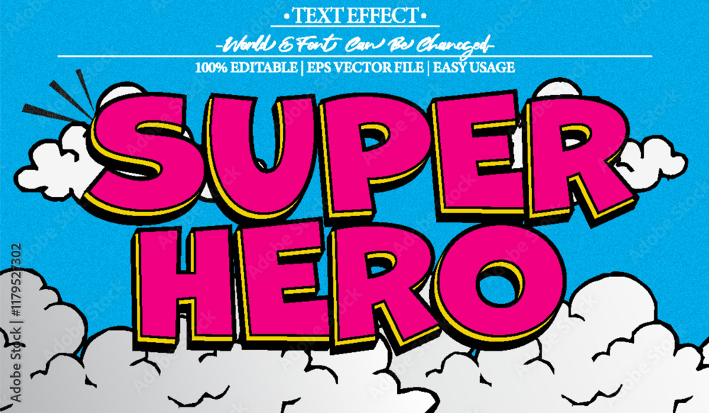 Super Hero Vector Text Effect Editable Alphabet Cartoon Comic Kids