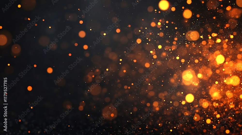 Fototapeta premium Blurred Glowing Embers Against Dark Background with Warm Energy Abstract Art