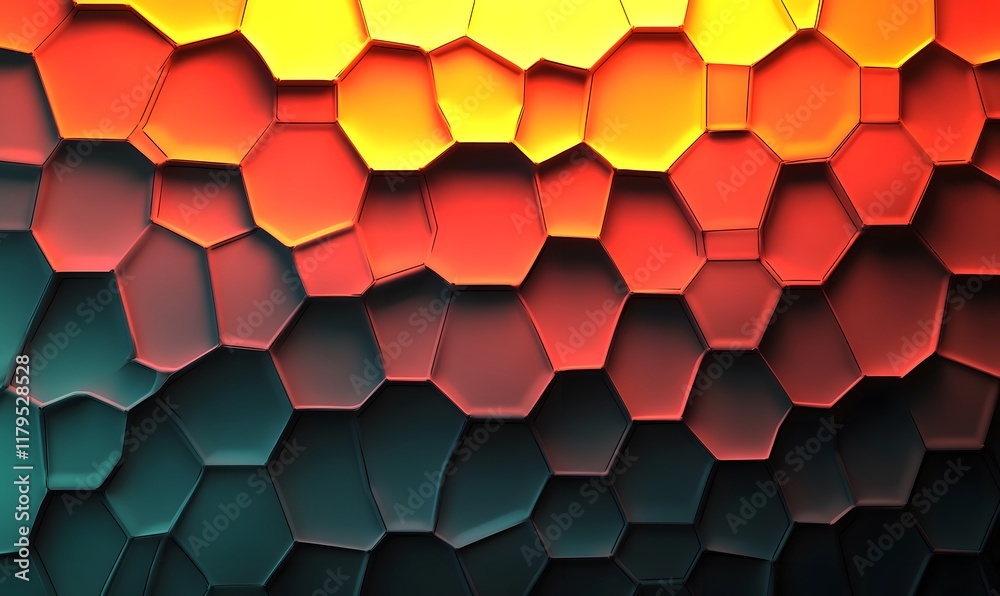 Abstract hexagon pattern with vibrant color gradient. Abstract hexagon pattern with vibrant color gradient.