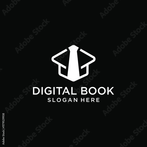 Book technology logo, Digital book logo design, online learning logo, digital book logo icon