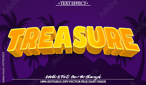 Treasure Vector Text Effect Editable Alphabet Gold Island