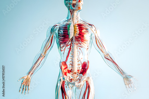 Squelette humain avec organes