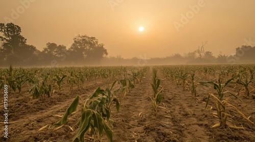 Deserted Farmland Under Haz...