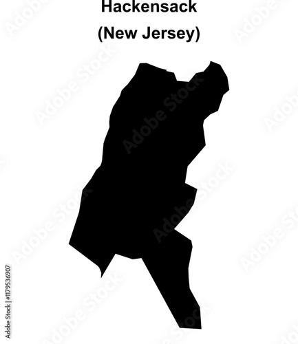Hackensack (New Jersey) blank outline map