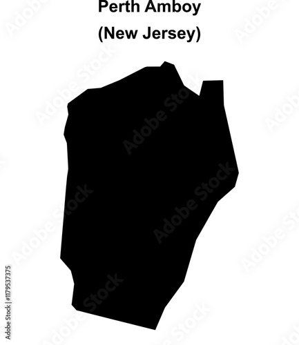 Perth Amboy (New Jersey) blank outline map