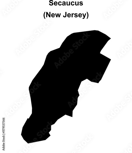 Secaucus (New Jersey) blank outline map photo