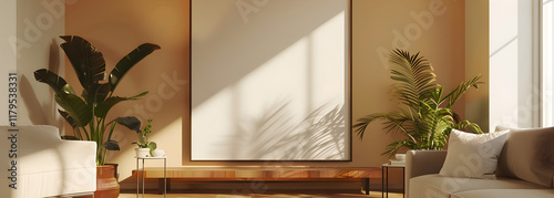 ISO A Paper Size Frame Mockup in Living Room Interior

 photo