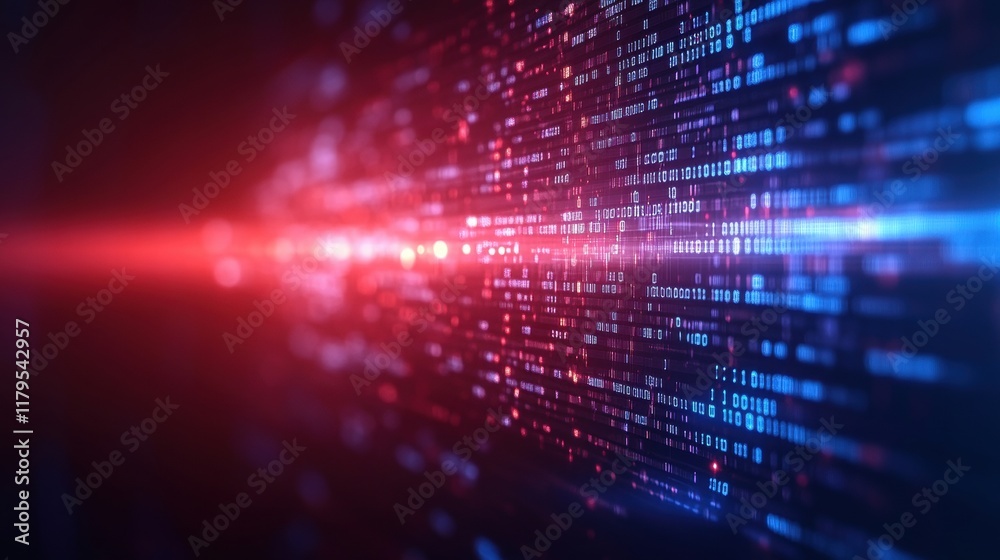 Computer Screen Displaying Repetitive Binary Code in a High Tech Environment Illustrating Digital Data Processing Concept Computer Screen Displaying Repetitive Binary Code in a High Tech Environment Illustrating Digital Data Processing Concept