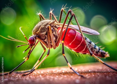 Extreme Close-up of Giant Mosquito Bite Swollen Skin Reaction photo