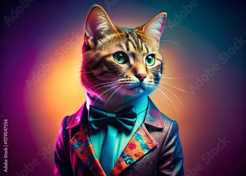 Fashion Photography: Androgynous Cat Model in Stylish Outfit