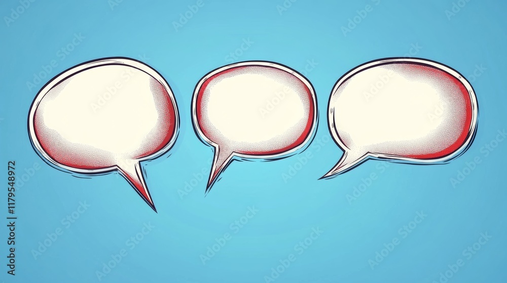 Comic blank text speech bubbles in pop art style vector illustration Comic blank text speech bubbles in pop art style vector illustration