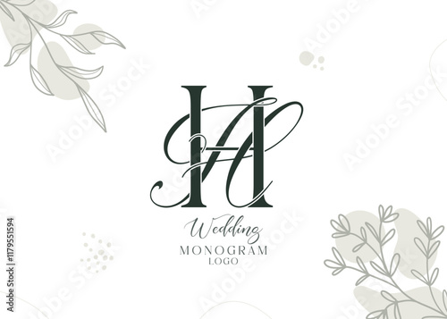 HH wedding initial monogram logo