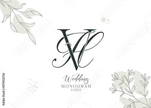 HV and VH wedding initial monogram logo