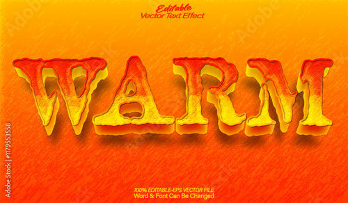 Warm Vector Text Effect Editable Alphabet Toasty Sunny Cozy Heat