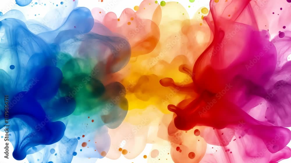 Vibrant watercolor explosion showcasing colorful swirls in a creative design