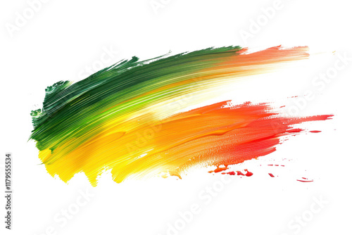Wallpaper Mural red yellow green brush stroke paint isolated Torontodigital.ca
