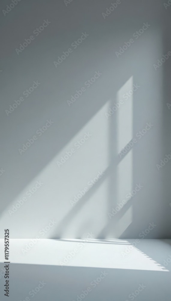 Fototapeta premium Clean, bright grey studio setting, abstract backdrop, shoot, space