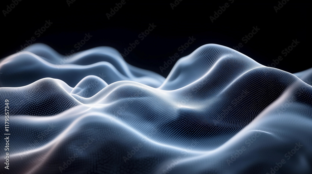 Obraz premium Waves of light create a mesmerizing flowing pattern against a dark background