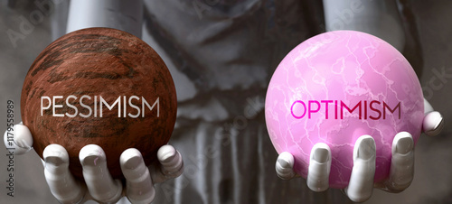 Tableau sur toile Pessimism or Optimism - decide between two options