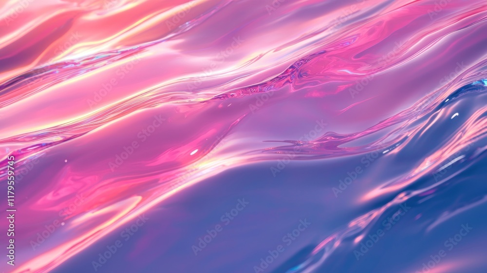Abstract Pink and Purple Liquid Waves: A Serene Visual Symphony